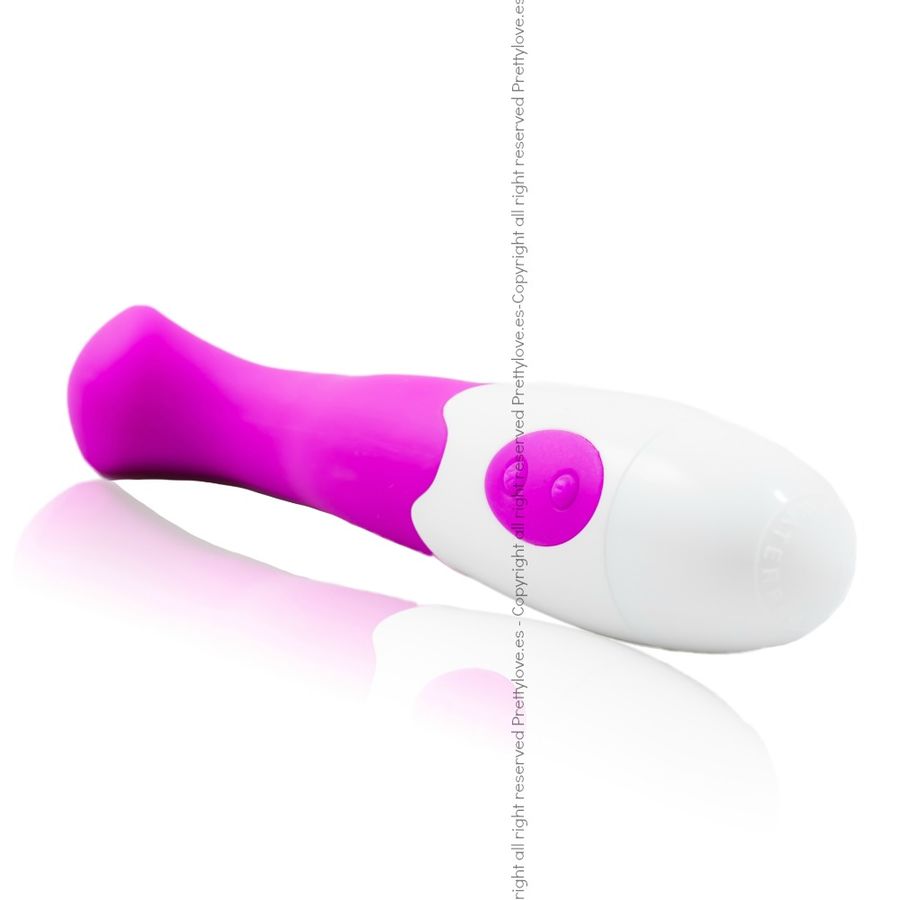 Vibrador Charles da PRETTY LOVE em lilás e branco, com design ergonómico e silicone suave.