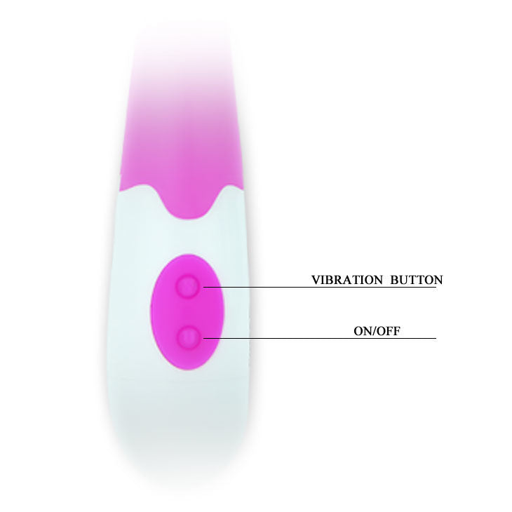 Vibrador Charles da PRETTY LOVE em lilás e branco, com design ergonómico e silicone suave.