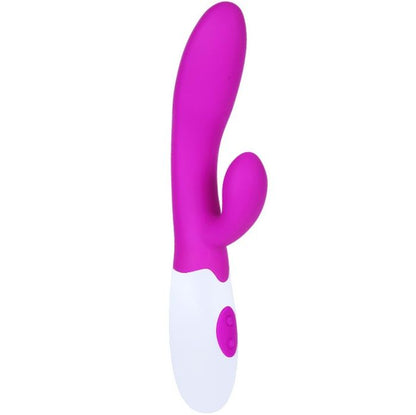 Vibrador Pretty Love Alvis com estimulador de clitóris em lilás e branco
