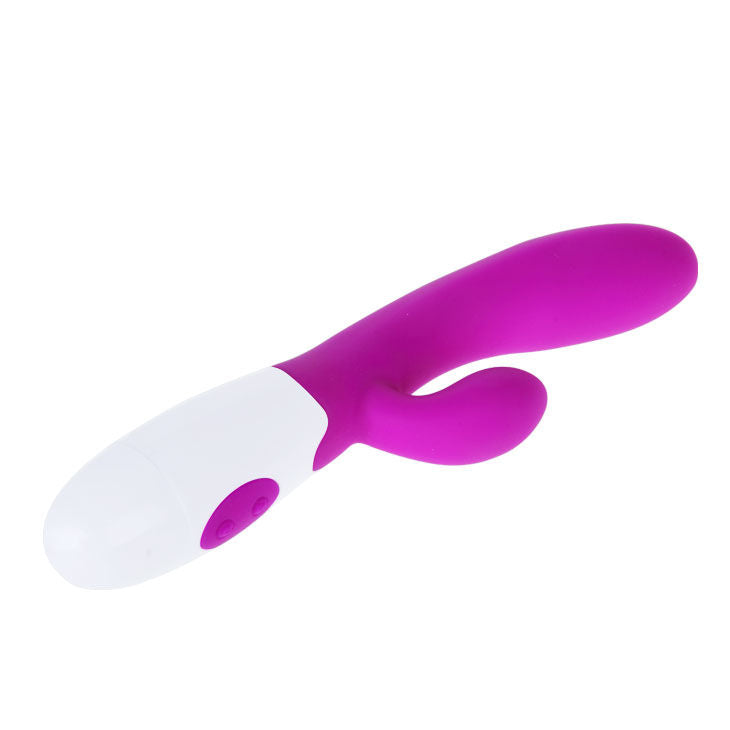 Vibrador Pretty Love Alvis com estimulador de clitóris em lilás e branco
