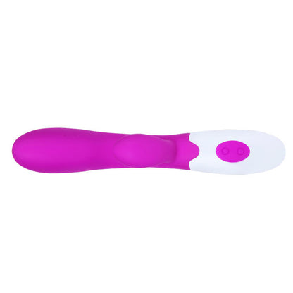 Vibrador Pretty Love Alvis com estimulador de clitóris em lilás e branco