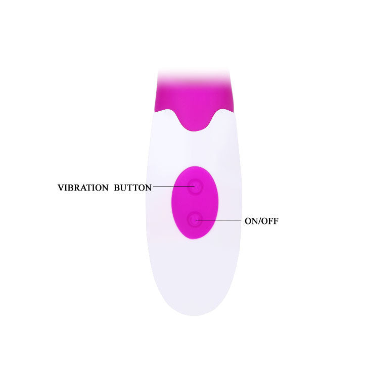 Vibrador Pretty Love Alvis com estimulador de clitóris em lilás e branco