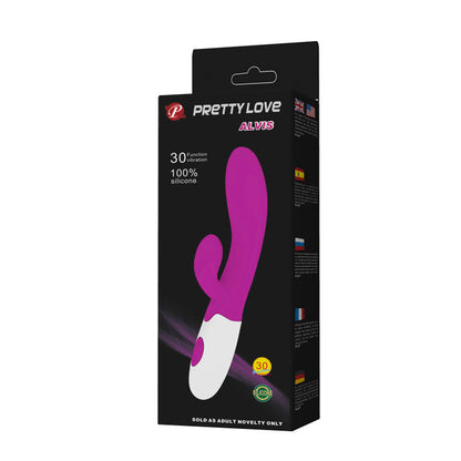 Vibrador Pretty Love Alvis com estimulador de clitóris em lilás e branco
