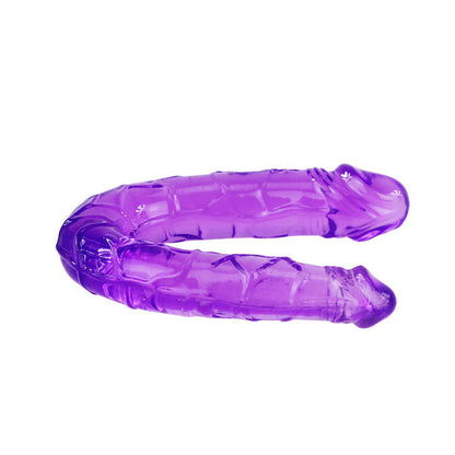 Imagem do Dildo Duplo de Geléia Flexível BAILE LILS, mostrando seu material maleável e formato para dupla penetração.