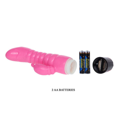Vibrador realista BAILE 22.5 CM com estimulador de clítoris, cor rosa e textura suave.