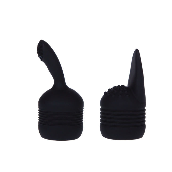 Close-up do PRETTY LOVE Vibrador Massageador Flirtation, destacando suas cabeças intercambiáveis e design ergonômico em silicone.