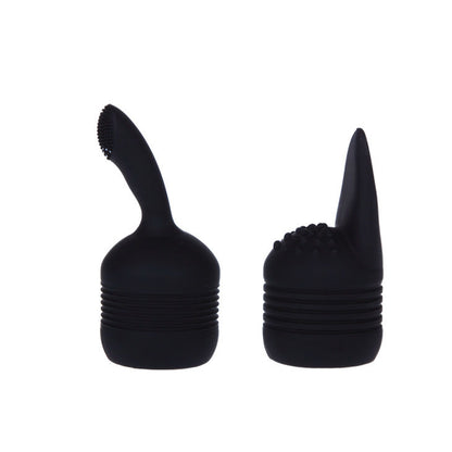 Close-up do PRETTY LOVE Vibrador Massageador Flirtation, destacando suas cabeças intercambiáveis e design ergonômico em silicone.