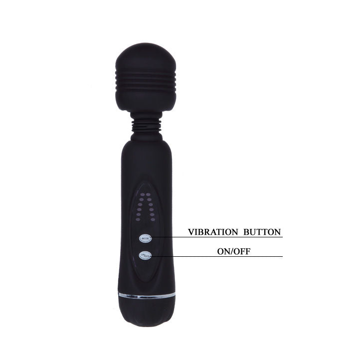 Close-up do PRETTY LOVE Vibrador Massageador Flirtation, destacando suas cabeças intercambiáveis e design ergonômico em silicone.