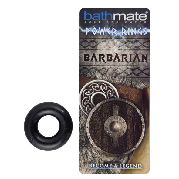 Anel peniano BATHMATE Preto Brbaro, flexível e resistente, para ereções prolongadas.