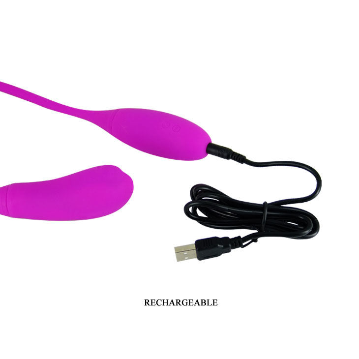 Vibrador flexível PRETTY LOVE Snaky Vibe de silicone com 7 vibrações e 3 funções de cócegas para estimulação dupla.