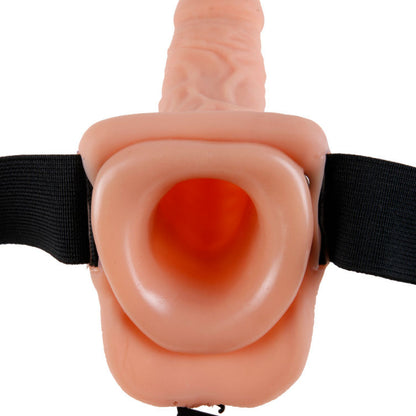 Detalhe do Strap-On Oco com Bolas FETISH FANTASY SERIES 22,9cm de cor carne