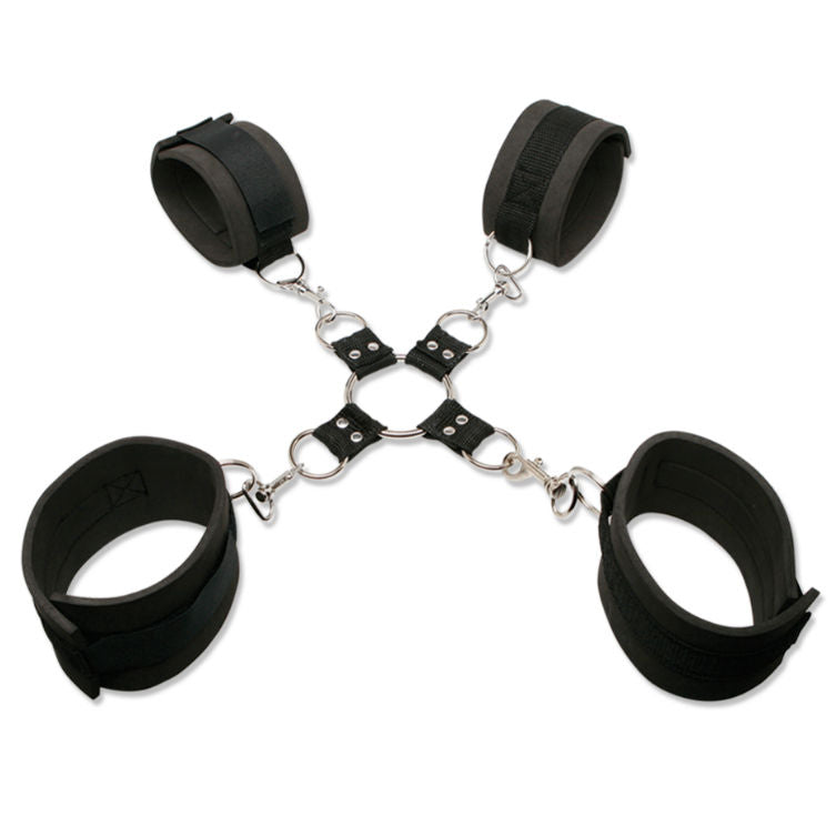 Kit BDSM Extreme Hog-Tie FETISH FANTASY SERIES com algemas de neoprene e máscara
