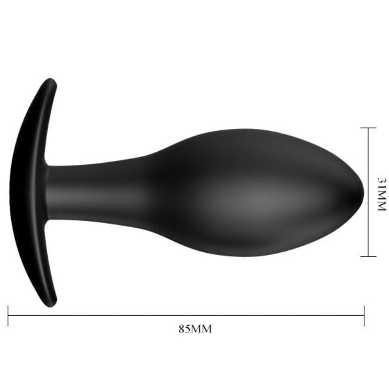 Detalhe do Plug Anal Âncora de Silicone Preto PRETTY LOVE 8.5cm