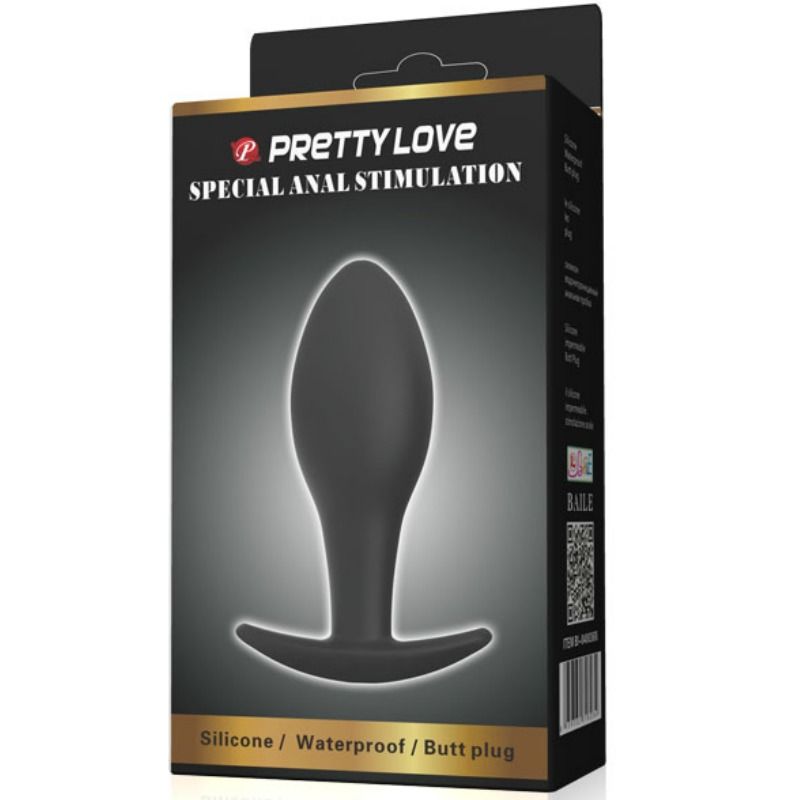 Detalhe do Plug Anal Âncora de Silicone Preto PRETTY LOVE 8.5cm