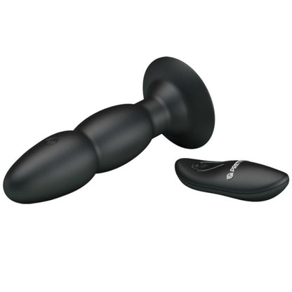 PRETTY LOVE Vibrador Love Plug Anal com Rotação e Controle Remoto, mostrando seu design e funcionalidades.