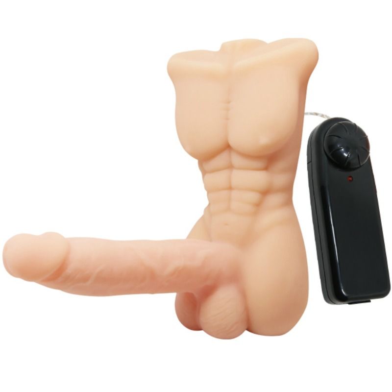 Baile Temptation Torso Masculino Vibratório com Controle Remoto, detalhe do material e funcionalidades.