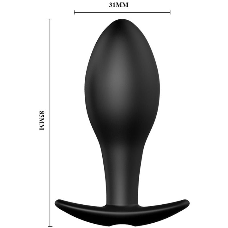 Plug Anal Vibratório PRETTY LOVE Âncora de Silicone Preto com Controle Remoto