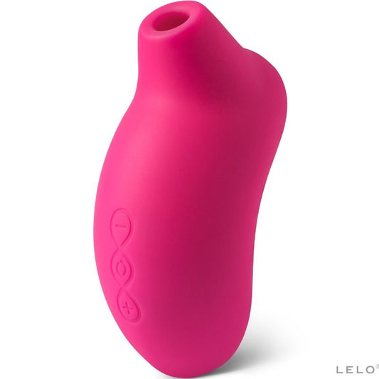 Close-up do Estimulador de Clitóris LELO Sona Cruise na cor cereja, destacando seu design ergonómico e silicone suave.