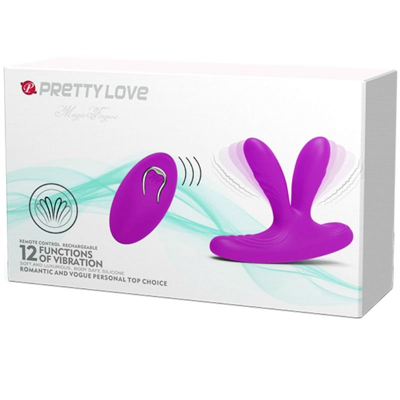 PRETTY LOVE Estimulador de Dedo Mágico vibratório de silicone com controle remoto