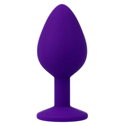 Imagem do Plug Anal Intense Shelki M em silicone roxo, destacando seu design elegante e suave.