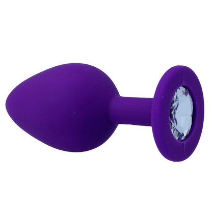 Imagem do Plug Anal Intense Shelki M em silicone roxo, destacando seu design elegante e suave.