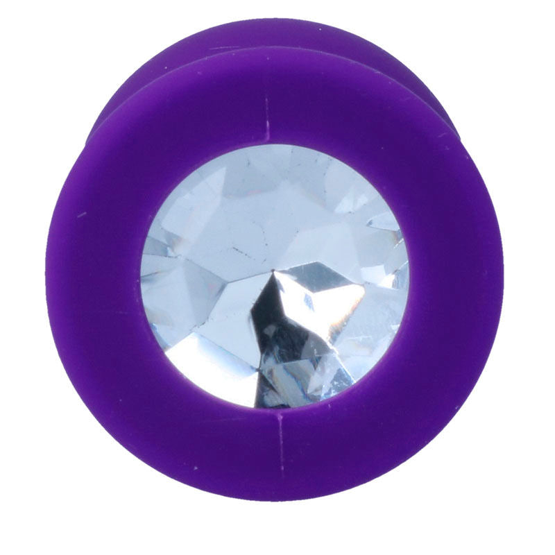 Imagem do Plug Anal Intense Shelki M em silicone roxo, destacando seu design elegante e suave.