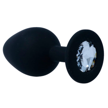 Close-up do Plug Anal Intense Shelki M em silicone macio preto