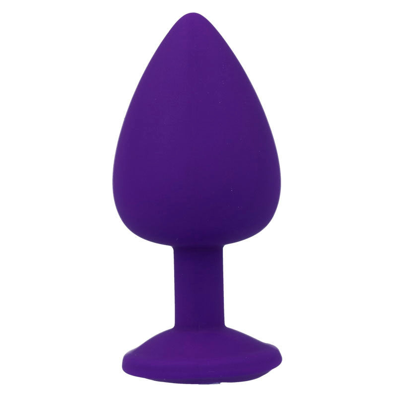 Plug Anal INTENSE Shelki L de silicone macio com base em diamante para estimulação anal.