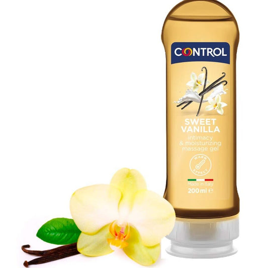 CONTROL Gel 2 em 1 Massagem e Prazer Madagascar Doce 200ml para momentos de sensualidade e diversão.
