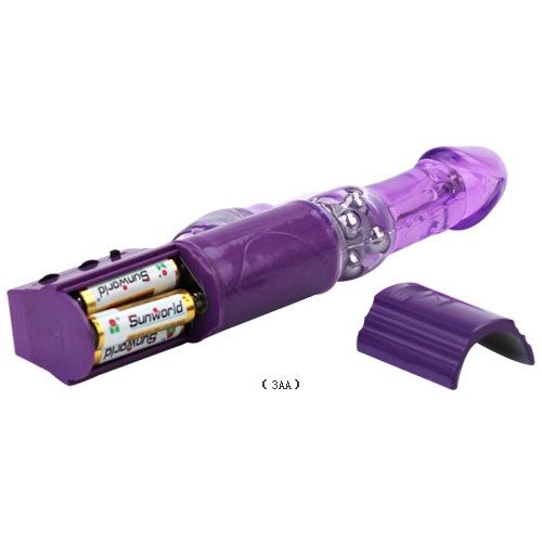 Detalhe do Vibrador BAILE Hot Lady II Coelho Pérola Rotador, mostrando seu design ergonômico e texturas.