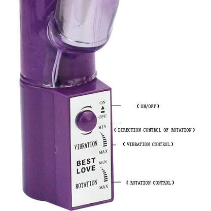 Detalhe do Vibrador BAILE Hot Lady II Coelho Pérola Rotador, mostrando seu design ergonômico e texturas.