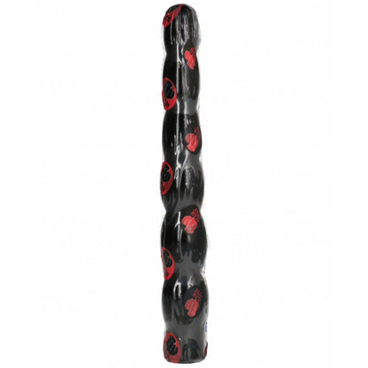 Close-up do ALL BLACK Dildo Anal Ondulado Flexível 32 CM, mostrando sua textura macia e formato ergonômico.