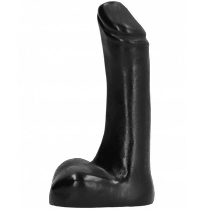 ALL BLACK Dildo Compacto 9 CM com design elegante e textura suave.