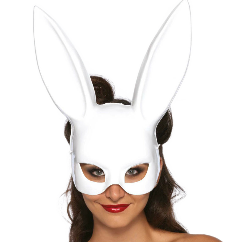 Máscara de Coelho Leg Avenue Masquerade Branca para fantasias e BDSM.