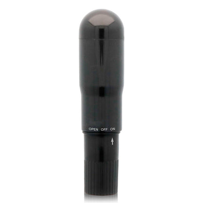 Close-up do GLOSSY Vibrador de Bolso Preto, destacando seu design compacto e elegante.