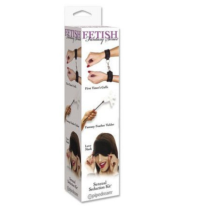 Kit de Sedução Sensual FETISH FANTASY SERIES com punhos, máscara e tickler
