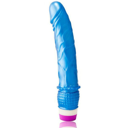 BAILE Vibrador Waves of Pleasure realista de 23cm, cor azul, mostrando detalhes da textura e formato.