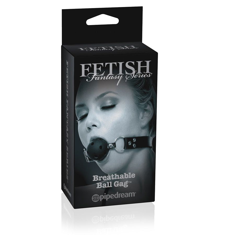 Fetish Fantasy Limited Edition Gag de Bola Respirável em couro preto
