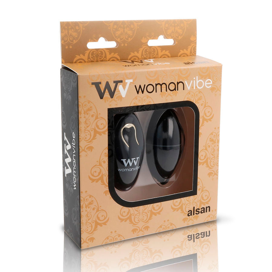 Ovo Vibratório WOMANVIBE Alsan com Controle Remoto em Silicone Preto