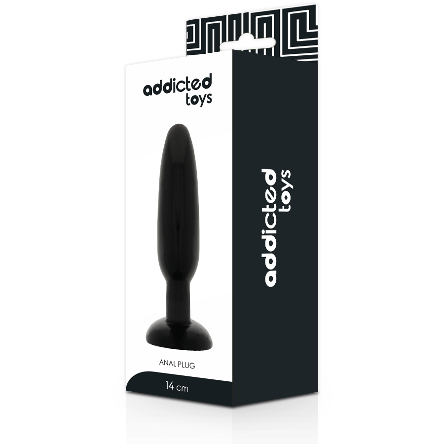 Close-up do Plug Anal Adicted Toys de 14cm em TPR, destacando sua forma suave e material flexível.