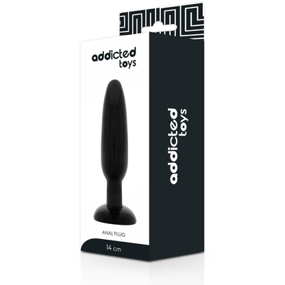 Close-up do Plug Anal Adicted Toys de 14cm em TPR, destacando sua forma suave e material flexível.