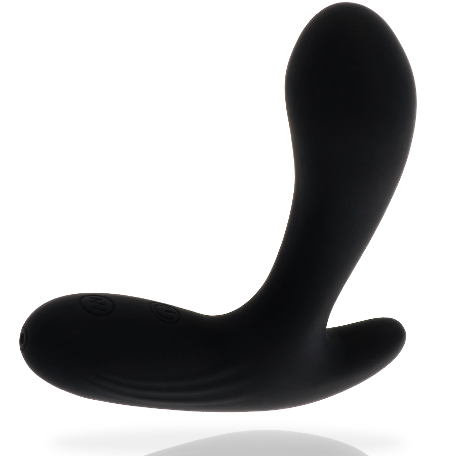 Massageador anal vibratório Addicted Toys preto com design ergonómico para estimulação da próstata e testículos.