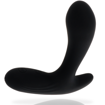 Massageador anal vibratório Addicted Toys preto com design ergonómico para estimulação da próstata e testículos.