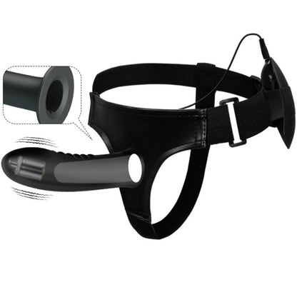 PRETTY LOVE Myron Strap-On com Vibração e Dildo Oco, mostrando detalhes e textura