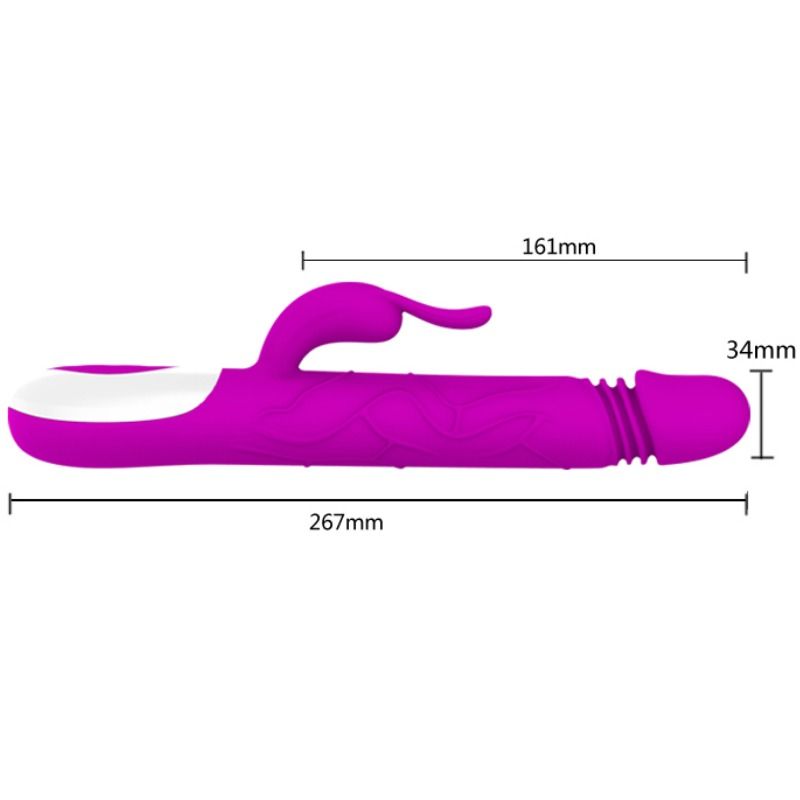 Detalhes do Vibrador Multifuncional Pretty Love Adrian com silicone e funções de vibração e movimento