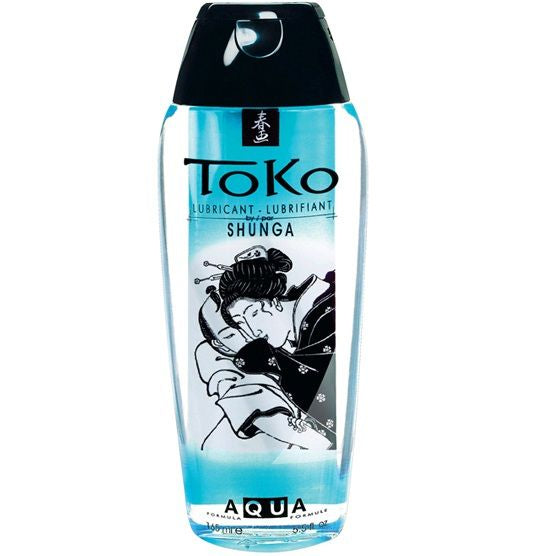 Embalagem do SHUNGA Lubrificante Natural Toko Aqua 165ml, destacando a textura suave e a base de água.