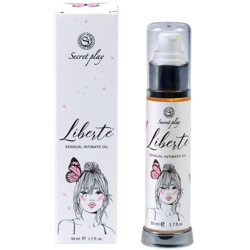 Embalagem do hidratante íntimo SECRETPLAY Libert 50ml com extratos naturais.
