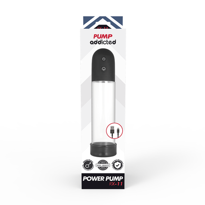Bomba de Ereção Automática Pump Addicted RX11 para aumento peniano e ereções firmes.