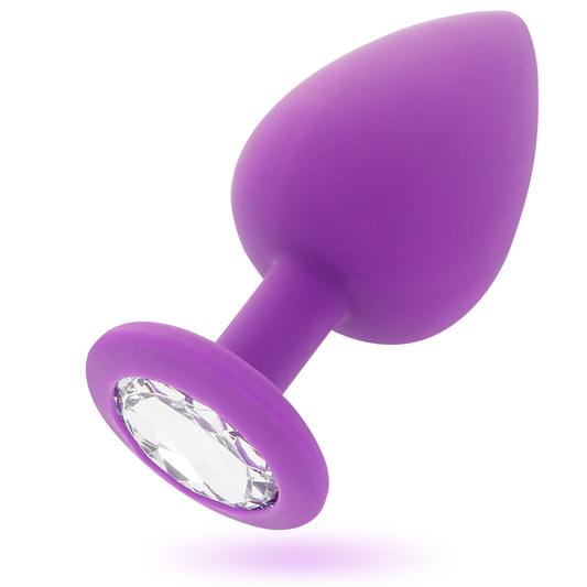 Plug Anal INTENSE Shelki L de silicone macio com base em diamante para estimulação anal.