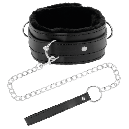 Colar de postura DARKNESS confortável com corrente de couro para BDSM